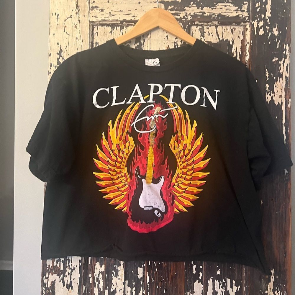 Eric Clapton cropped tour T-shirt. 2013.‎ Women’s size XL